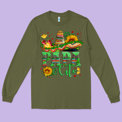 Papa Cito With Sunflowers And Sombrero Long Sleeve Tee Designed By Artiststas
