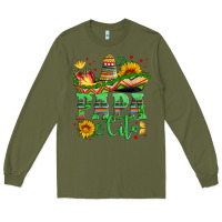Army Green papa cito with sunflowers and sombrero Long Sleeve Tee - Artiststas