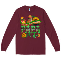 Burgundy papa cito with sunflowers and sombrero Long Sleeve Tee - Artiststas