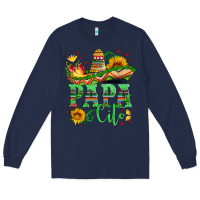 Navy papa cito with sunflowers and sombrero Long Sleeve Tee - Artiststas