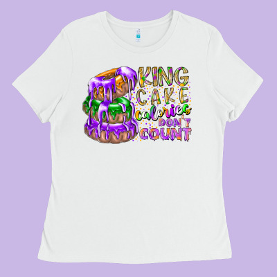 King Cake Calories Dont Count Ladies Tee Designed By Racoondesign