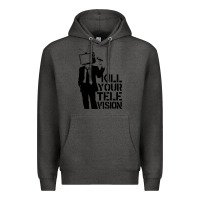 Charcoal Heather kill your television Premium Hoodie - artisFamous
