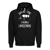 Black save the chubby unıcorns Zipper Hoodie - Bettercallsaul