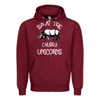 Burgundy save the chubby unıcorns Zipper Hoodie - Bettercallsaul