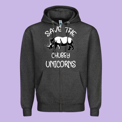 Save The Chubby Unıcorns Zipper Hoodie Designed By Bettercallsaul