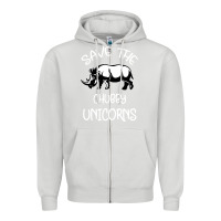 Dove Grey save the chubby unıcorns Zipper Hoodie - Bettercallsaul