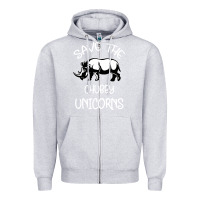 Heather Grey save the chubby unıcorns Zipper Hoodie - Bettercallsaul