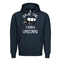 Navy save the chubby unıcorns Zipper Hoodie - Bettercallsaul