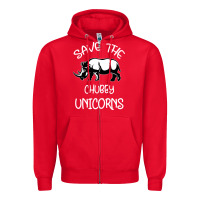 Red save the chubby unıcorns Zipper Hoodie - Bettercallsaul
