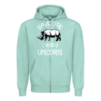 Seafoam save the chubby unıcorns Zipper Hoodie - Bettercallsaul