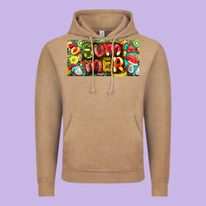 Summer With Fruits License Plate Vintage Hoodie Designed By Barkaloodesign