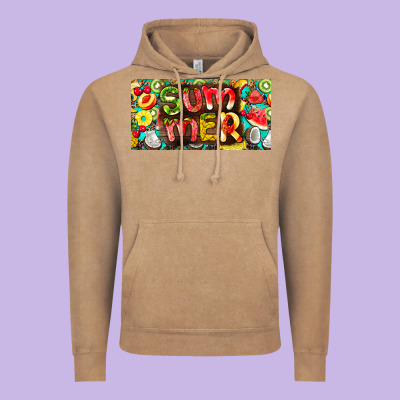 Summer With Fruits License Plate Vintage Hoodie Designed By Barkaloodesign