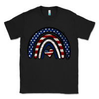 Black USA American Flag Rainbow Classic Tee - Jasminsmagicworld