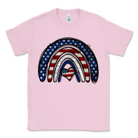 Bubblegum Pink USA American Flag Rainbow Classic Tee - Jasminsmagicworld