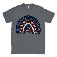 Charcoal Heather USA American Flag Rainbow Classic Tee - Jasminsmagicworld