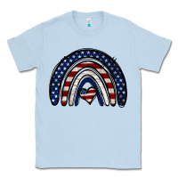 Dusty Blue USA American Flag Rainbow Classic Tee - Jasminsmagicworld