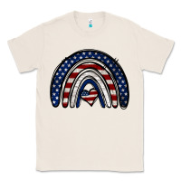 Natural USA American Flag Rainbow Classic Tee - Jasminsmagicworld