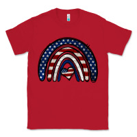 Red USA American Flag Rainbow Classic Tee - Jasminsmagicworld