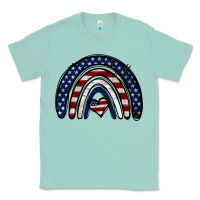 Seafoam USA American Flag Rainbow Classic Tee - Jasminsmagicworld
