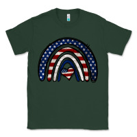 Sports Green USA American Flag Rainbow Classic Tee - Jasminsmagicworld