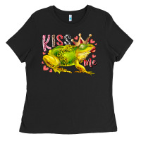 Black kiss me frog Ladies Tee - RacoonDesign