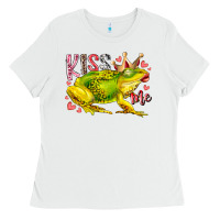 White kiss me frog Ladies Tee - RacoonDesign