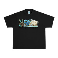 Black peace love polar bear Urban Heavy Tee - LillyAllenDesigns