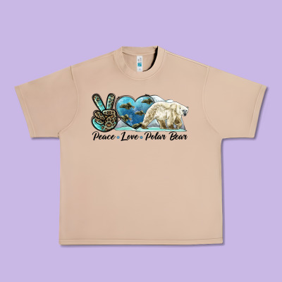 Peace Love Polar Bear Urban Heavy Tee Designed By Lillyallendesigns