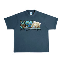Midnight Navy peace love polar bear Urban Heavy Tee - LillyAllenDesigns