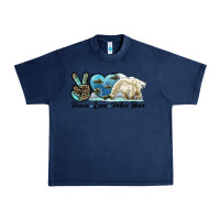 Navy peace love polar bear Urban Heavy Tee - LillyAllenDesigns