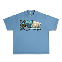 Pebble Blue peace love polar bear Urban Heavy Tee - LillyAllenDesigns