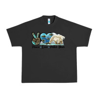 Pigment Black peace love polar bear Urban Heavy Tee - LillyAllenDesigns