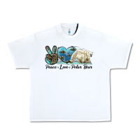 White peace love polar bear Urban Heavy Tee - LillyAllenDesigns