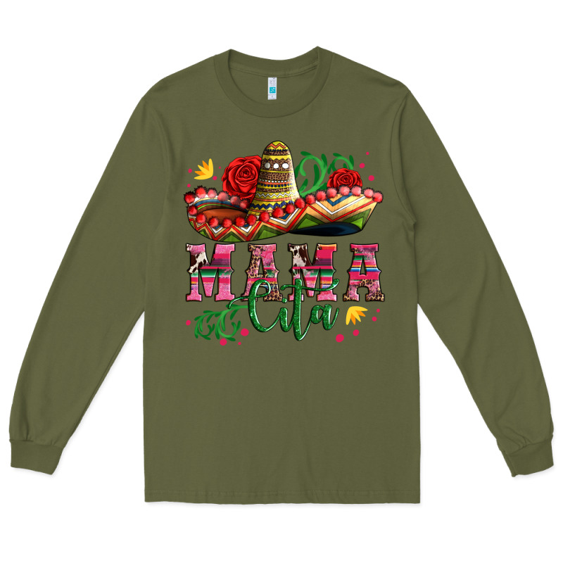 Mama Cita With Sombrero Hat And Roses Long Sleeve Tee by Artiststas | Teevron