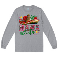 Heather Grey mama cita with sombrero hat and roses Long Sleeve Tee - Artiststas