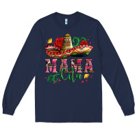 Navy mama cita with sombrero hat and roses Long Sleeve Tee - Artiststas