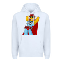 White The Simpsons duff beer Premium Hoodie - artisFamous