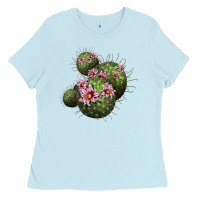 Baby Blue arizona fishhook cacti Ladies Tee - LillyAllenDesigns