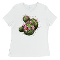 White arizona fishhook cacti Ladies Tee - LillyAllenDesigns