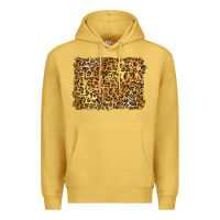 Antique Gold handdrawn leopard pattern yellow Premium Hoodie - BarkalooDesign