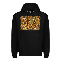 Black handdrawn leopard pattern yellow Premium Hoodie - BarkalooDesign