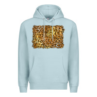 Blue Mist handdrawn leopard pattern yellow Premium Hoodie - BarkalooDesign