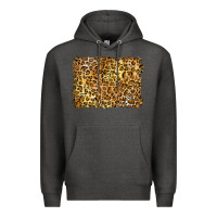 Charcoal Heather handdrawn leopard pattern yellow Premium Hoodie - BarkalooDesign