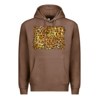 Chestnut handdrawn leopard pattern yellow Premium Hoodie - BarkalooDesign