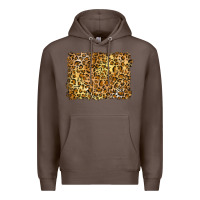 Coffee handdrawn leopard pattern yellow Premium Hoodie - BarkalooDesign