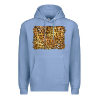 Colony Blue handdrawn leopard pattern yellow Premium Hoodie - BarkalooDesign