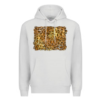 Dove Grey handdrawn leopard pattern yellow Premium Hoodie - BarkalooDesign