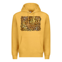 Mustard handdrawn leopard pattern yellow Premium Hoodie - BarkalooDesign