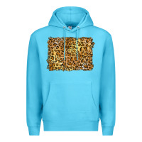Ocean Blue handdrawn leopard pattern yellow Premium Hoodie - BarkalooDesign