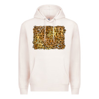 Pale Pink handdrawn leopard pattern yellow Premium Hoodie - BarkalooDesign